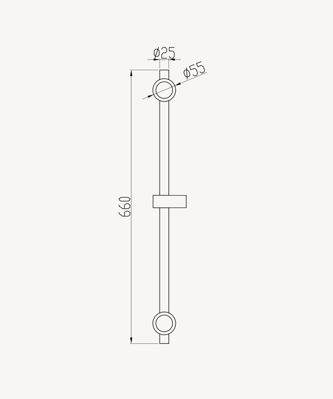 Barre de douche ronde - Corbeau