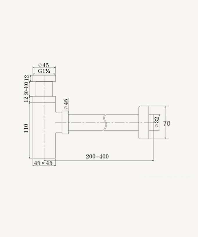 Sifone lavabo quadrato