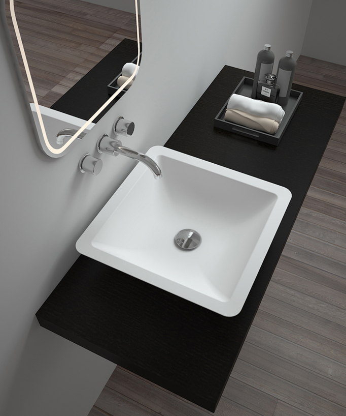 Lavabo da appoggio in Solid surface Matt white - Isiro
