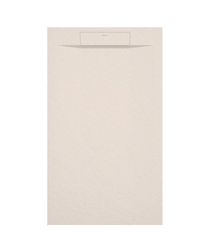 Receveur de douche couleur crème, fabriqué en résine avec une texture pierre et une forme rectangulaire