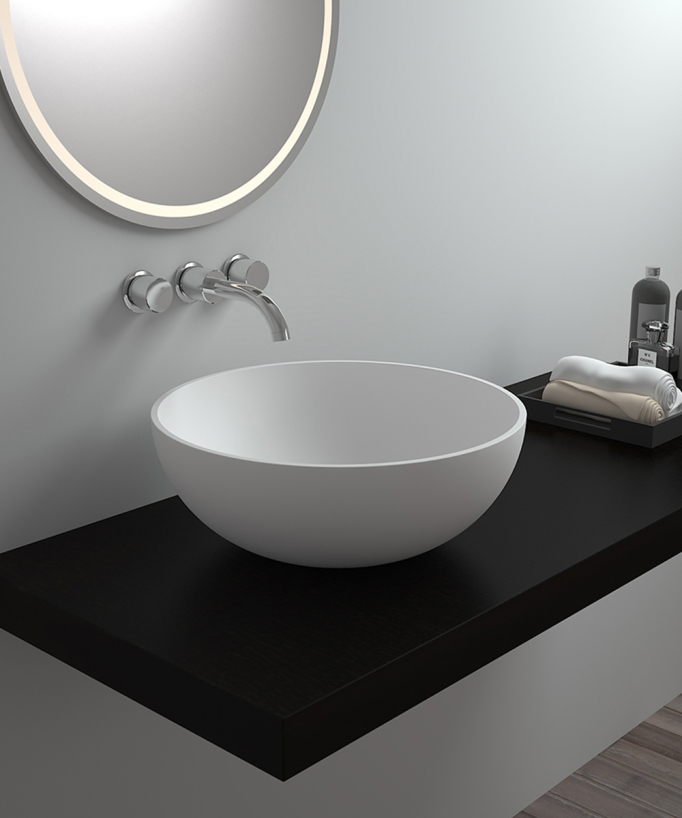 Lavabo a colonna tondo Blanc mat - Brazzaville