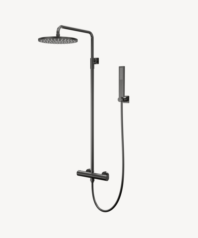 Colonna doccia termostatica da parete Gun metal - Fiumina