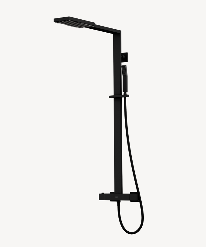 Colonna doccia termostatica moderna nera - Sirius - small