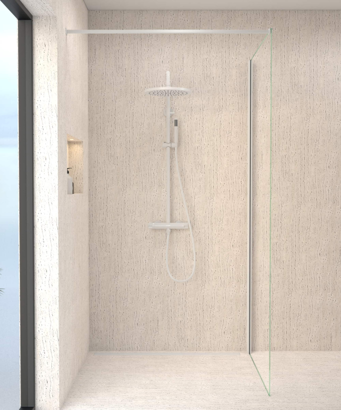 Colonna doccia termostatica rotonda bianca - Corbeau - small