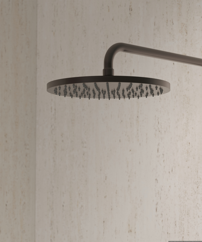 Colonna doccia tonda termostatica Moka spazzolato - Corbeau