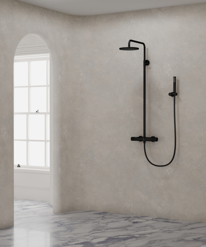 Colonna doccia a parete nera - Leros