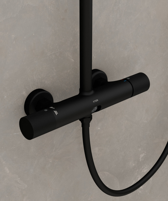 Colonna doccia a parete nera - Leros