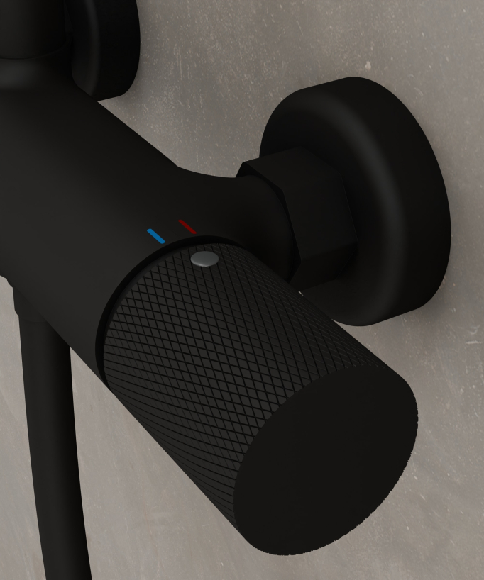 Colonna doccia a parete nera - Leros