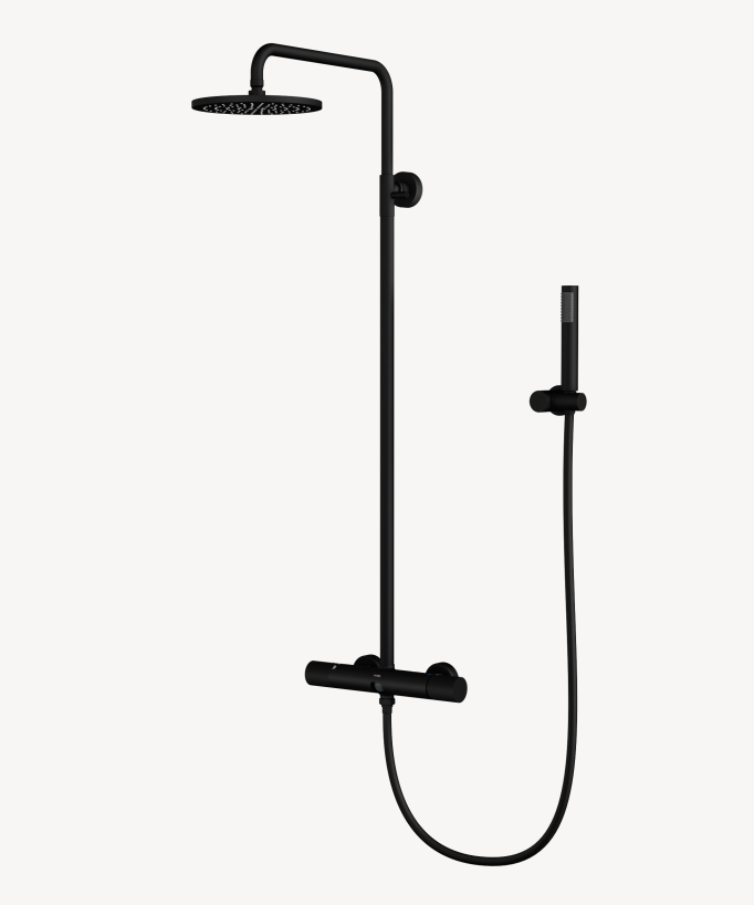 Colonna doccia a parete nera - Leros