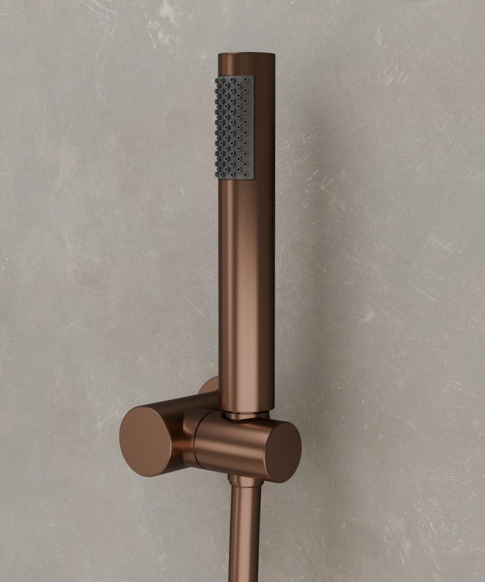 Colonna doccia a parete in oro rosa spazzolato - Leros