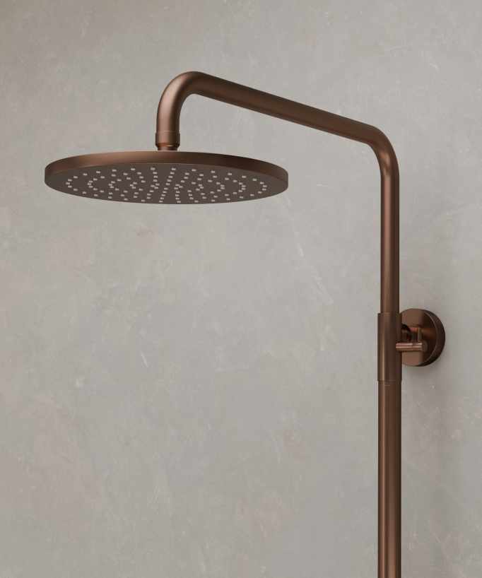 Colonna doccia a parete in oro rosa spazzolato - Leros