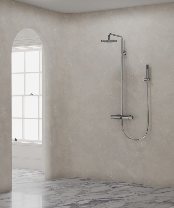 Colonna doccia da parete con miscelatore Cromato - Leros