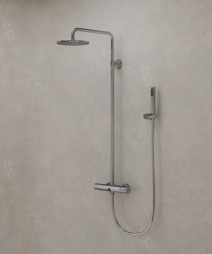 Colonna doccia da parete con miscelatore Cromato - Leros