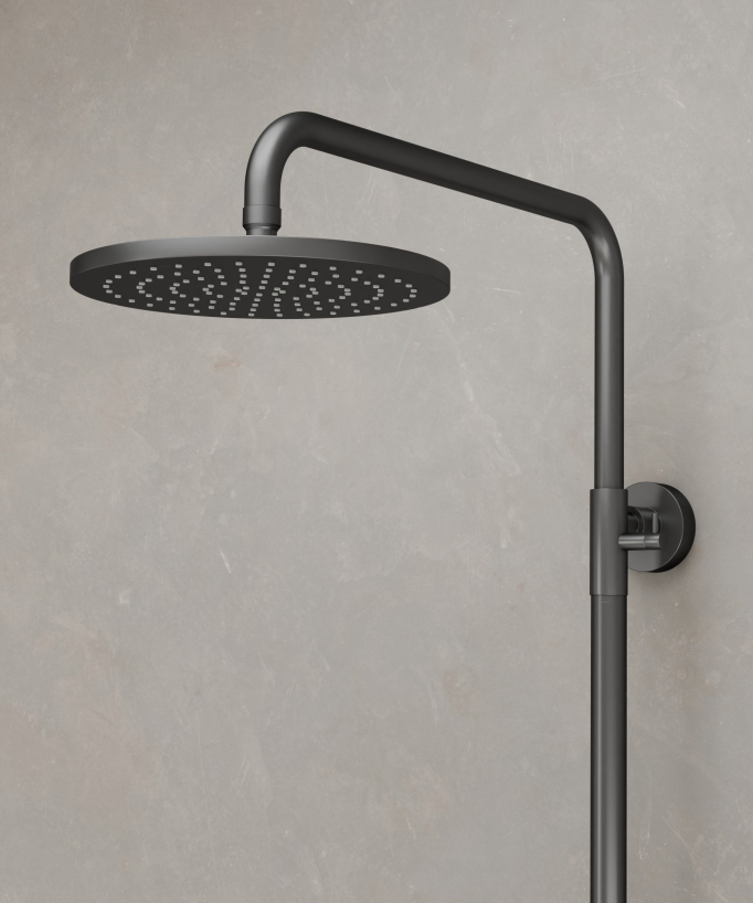 Colonna doccia da parete con miscelatore Gun metal - Leros