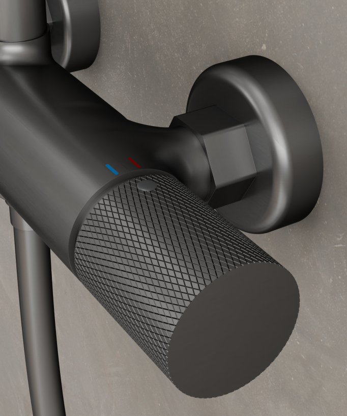 Colonna doccia da parete con miscelatore Gun metal - Leros