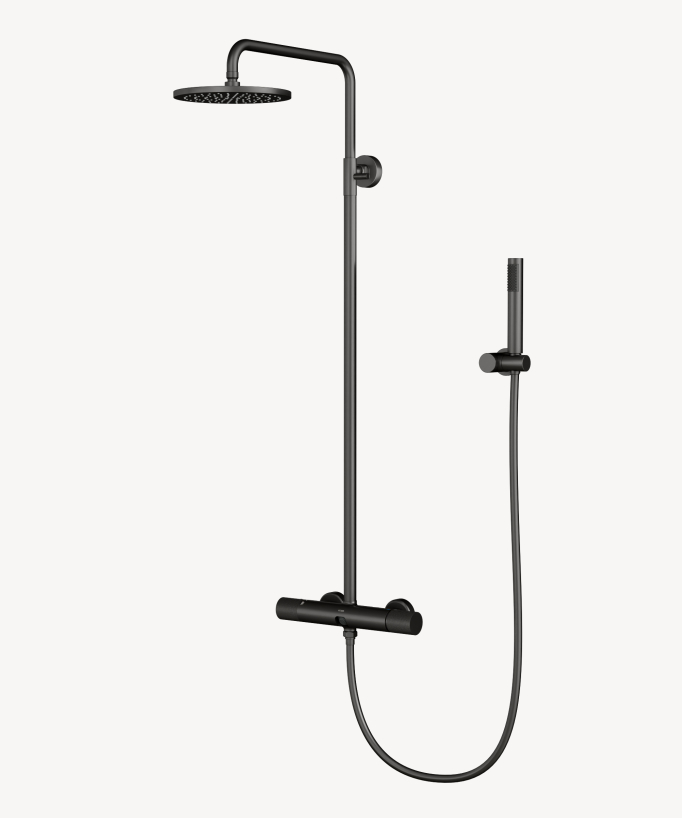 Colonna doccia da parete con miscelatore Gun metal - Leros