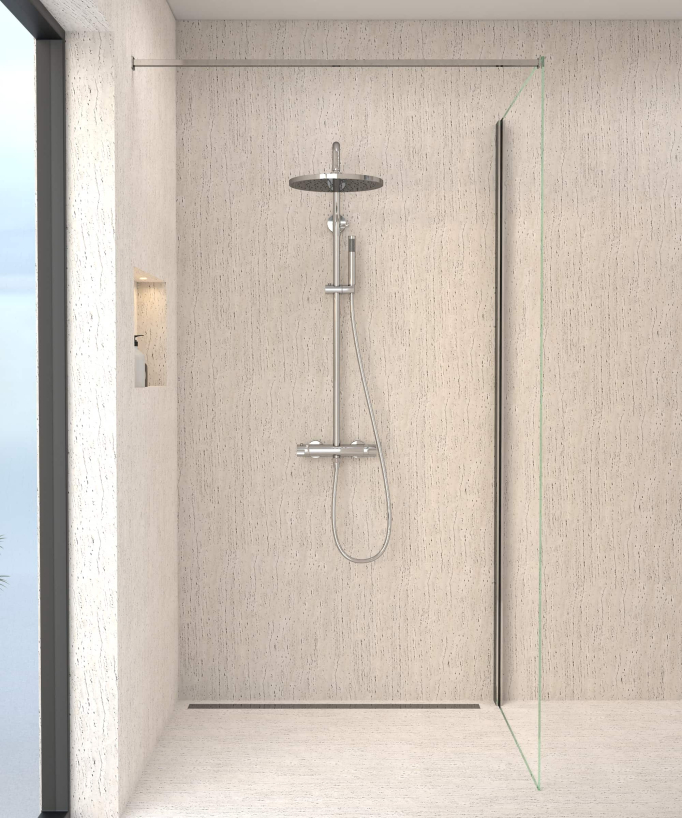 Colonna doccia termostatica rotonda Cromo - Corbeau - small