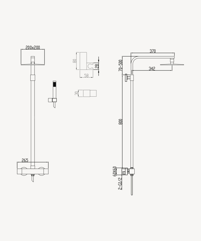 Colonna doccia termostatica - Sirius