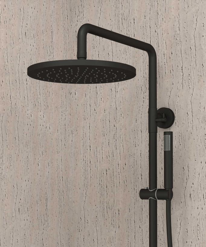 Colonna doccia e vasca termostatica nera - Corbeau