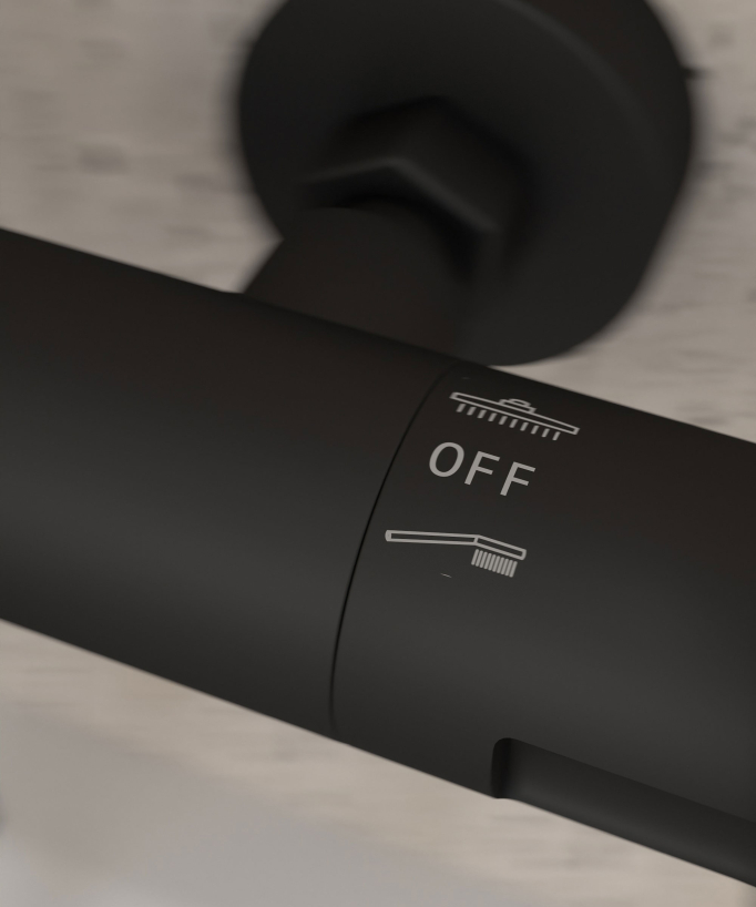 Colonna doccia e vasca termostatica nera - Corbeau