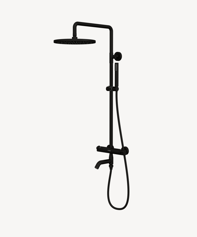 Colonna doccia e vasca termostatica nera - Corbeau - small