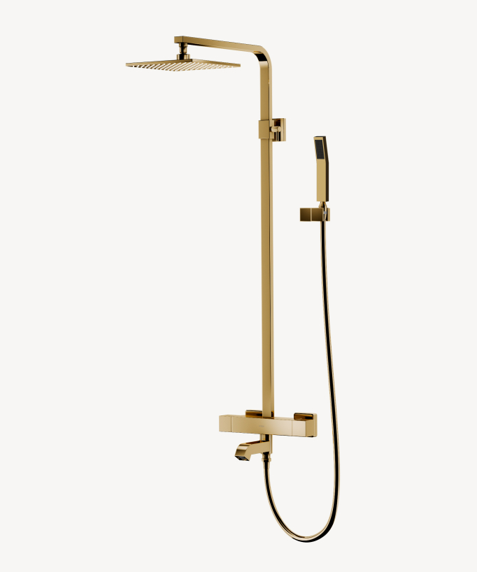Colonna termostatica quadrata per vasca e doccia - Doré - small