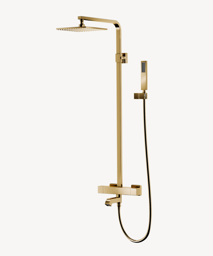 Colonna termostatica quadrata per vasca e doccia - Doré - small