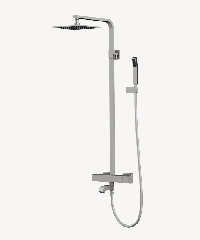 Colonna bagno-doccia termostatica Nickel spazzolato - Sirius