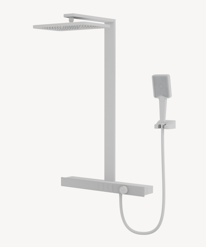 Colonna doccia termostatica con mensola - Bianco - small