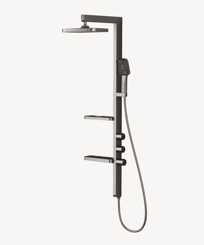 Colonna doccia termostatica di design - Gun métal