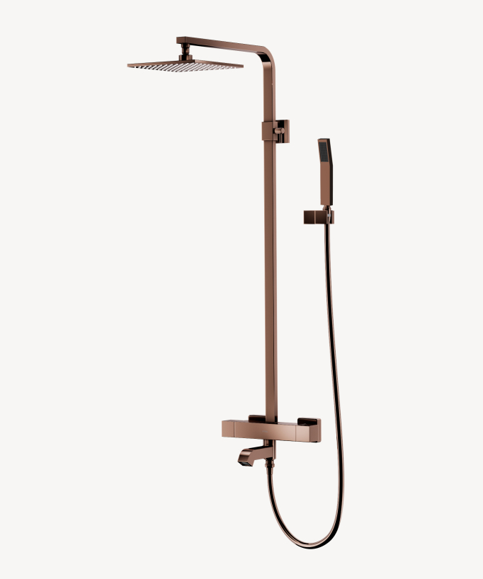 Colonna bagno-doccia termostatica Oro rosa - Sirius