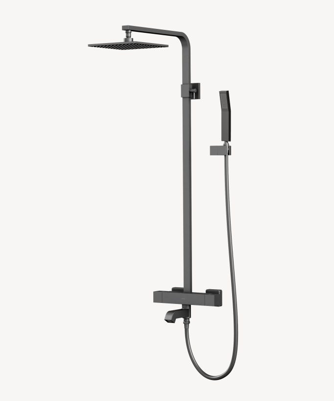 Colonna bagno-doccia termostatica Gun metal - Sirius