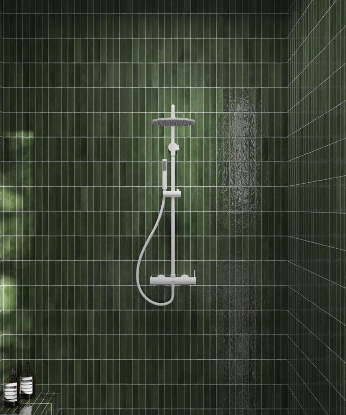 Colonna doccia miscelatore meccanico murale Bianco - Corbeau