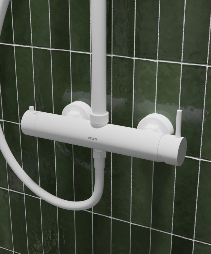 Colonna doccia miscelatore meccanico murale Bianco - Corbeau