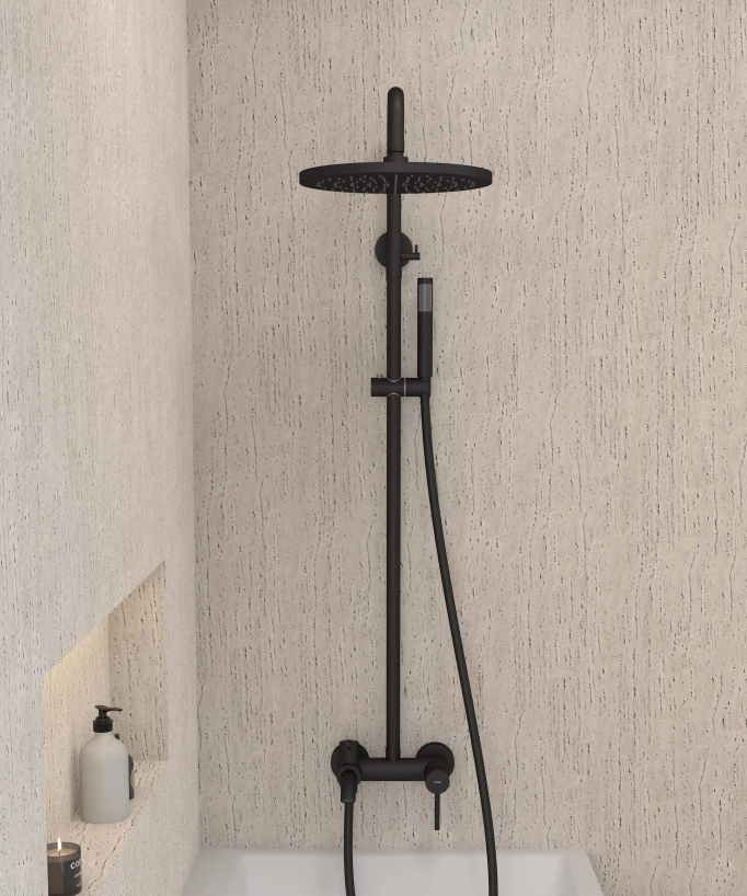 Colonna doccia e vasca nera - Corbeau