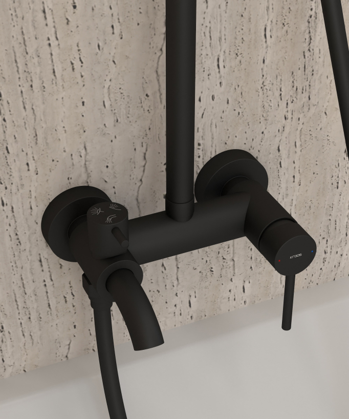 Colonna doccia e vasca nera - Corbeau