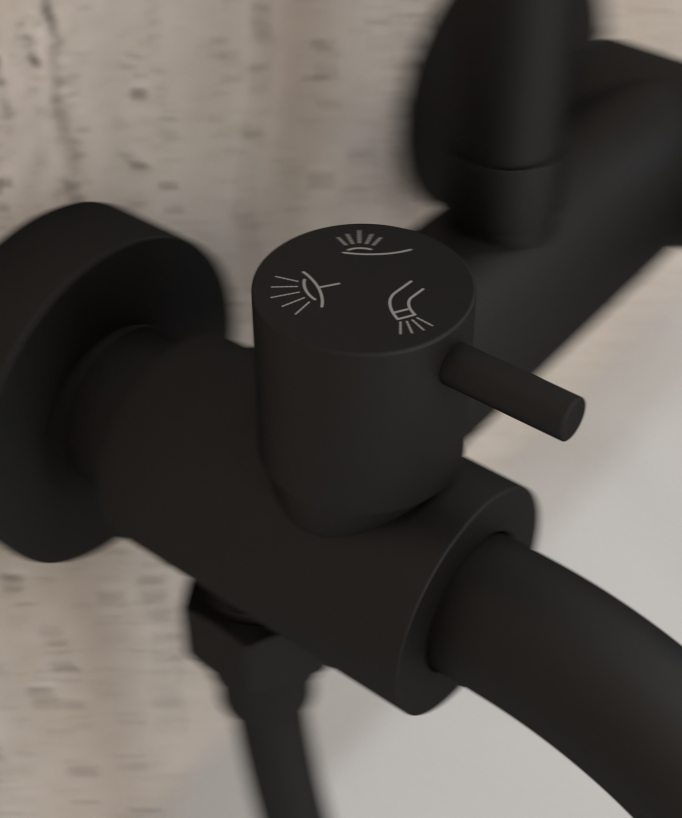 Colonna doccia e vasca nera - Corbeau