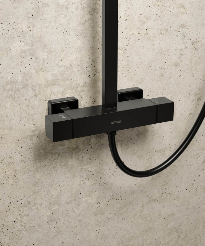 Colonna doccia termostatica nera - Sirius