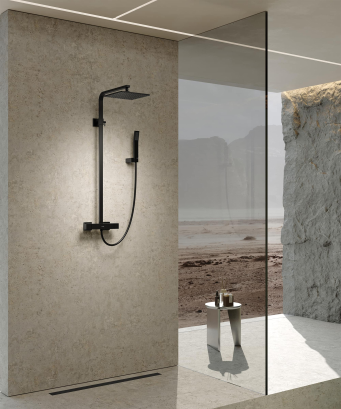 Colonna doccia termostatica nera - Sirius