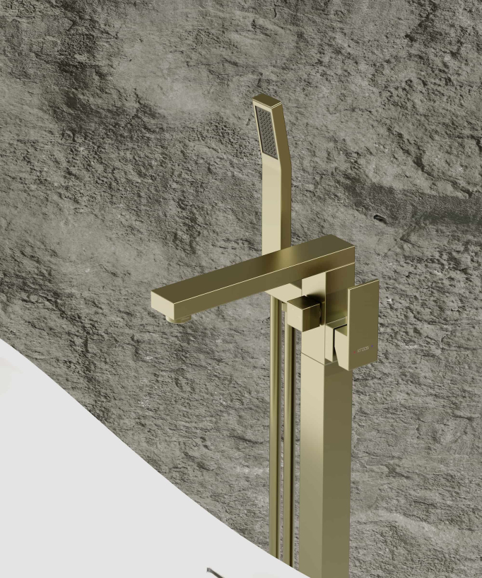 Miscelatore per vasca-doccia monocolonna Dorato spazzolato - Sirius