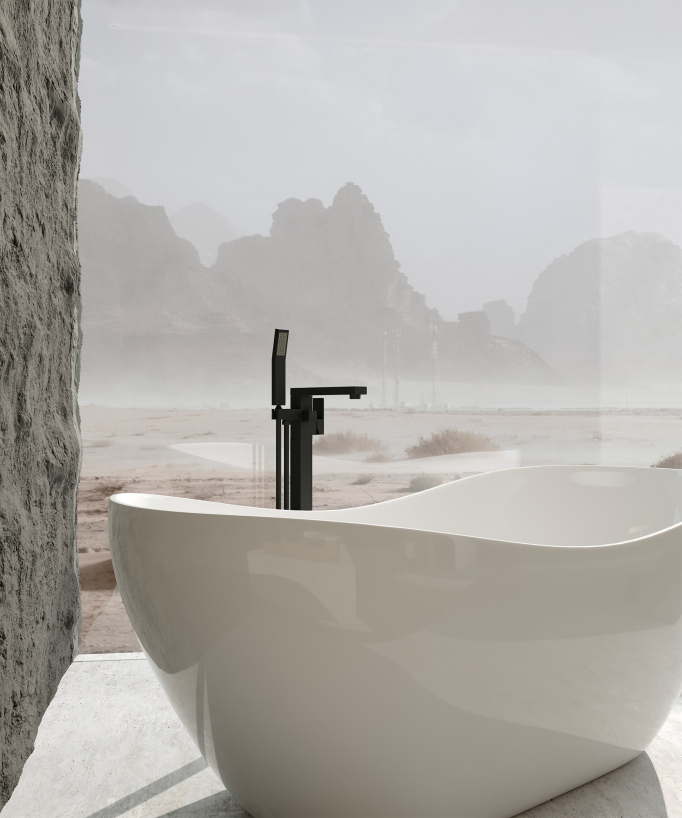 Miscelatore per vasca-doccia monocolonna Nero - Sirius