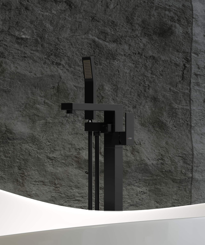 Miscelatore per vasca-doccia monocolonna Nero - Sirius