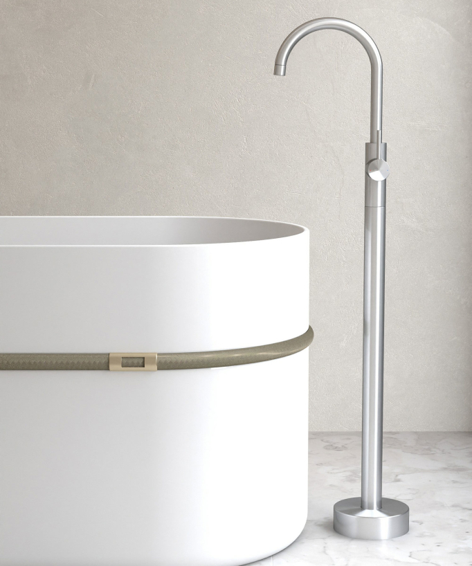 Rubinetto miscelatore per vasca monocolonna Nichel spazzolato - Corbeau