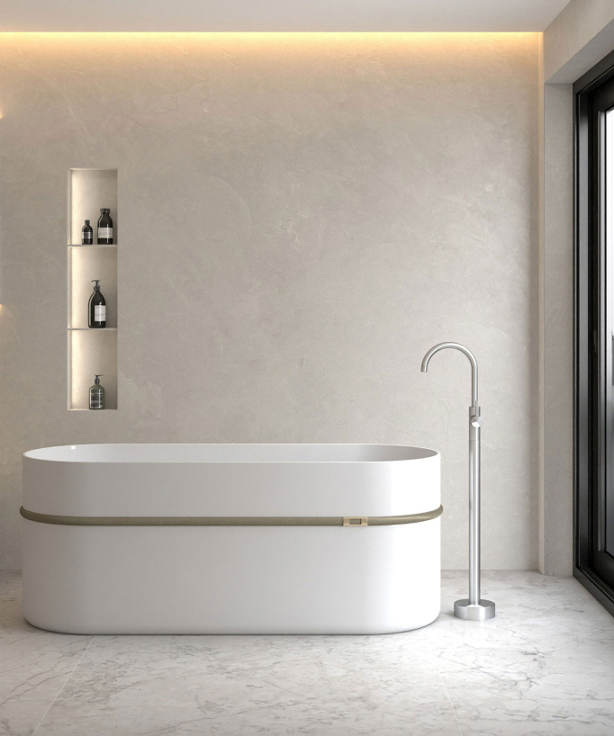 Rubinetto miscelatore per vasca monocolonna Nichel spazzolato - Corbeau