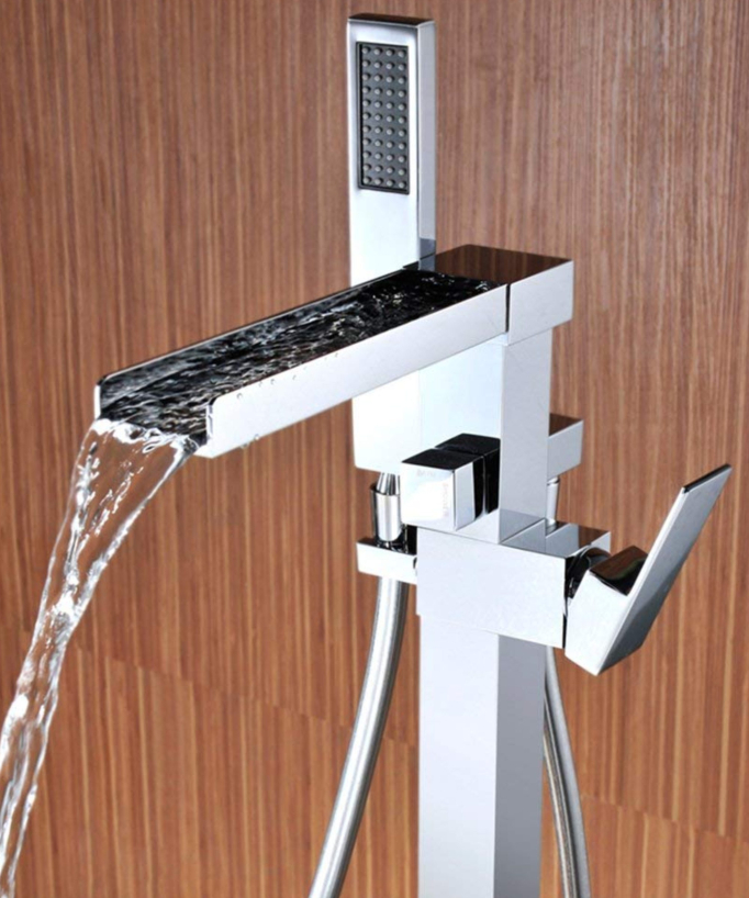 Miscelatore per vasca freestanding a cascata cromato - Alnair