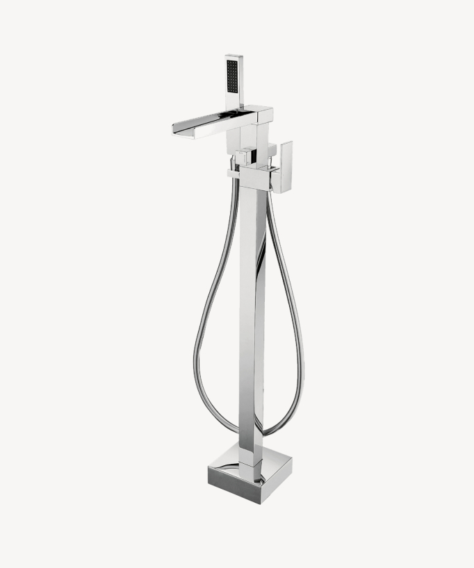Miscelatore per vasca freestanding a cascata cromato - Alnair