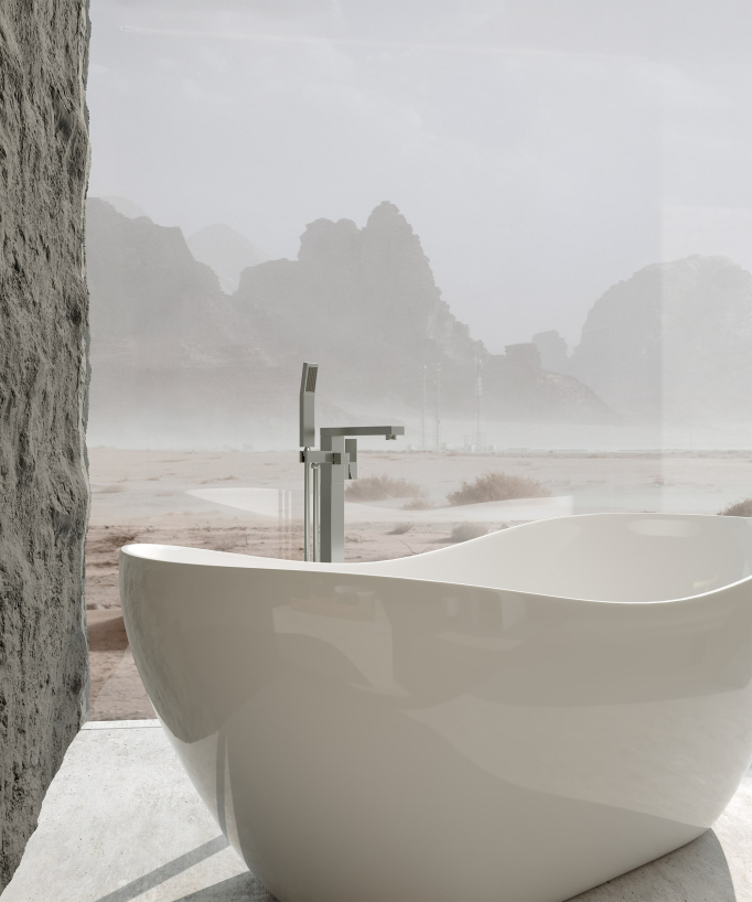 Miscelatore per vasca-doccia monocolonna Nichel spazzolato - Sirius