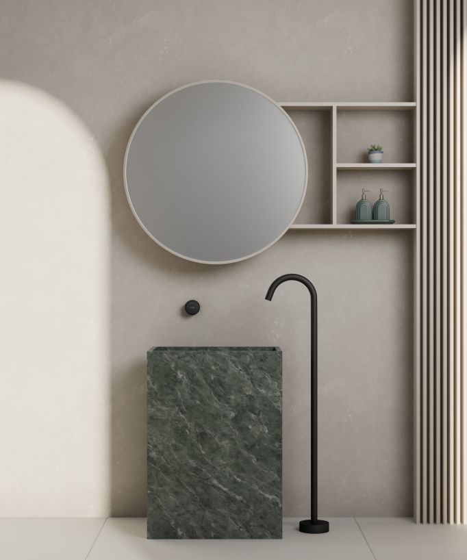 Miscelatore lavabo monocolonna senza regolazione di portata Nero - Leros