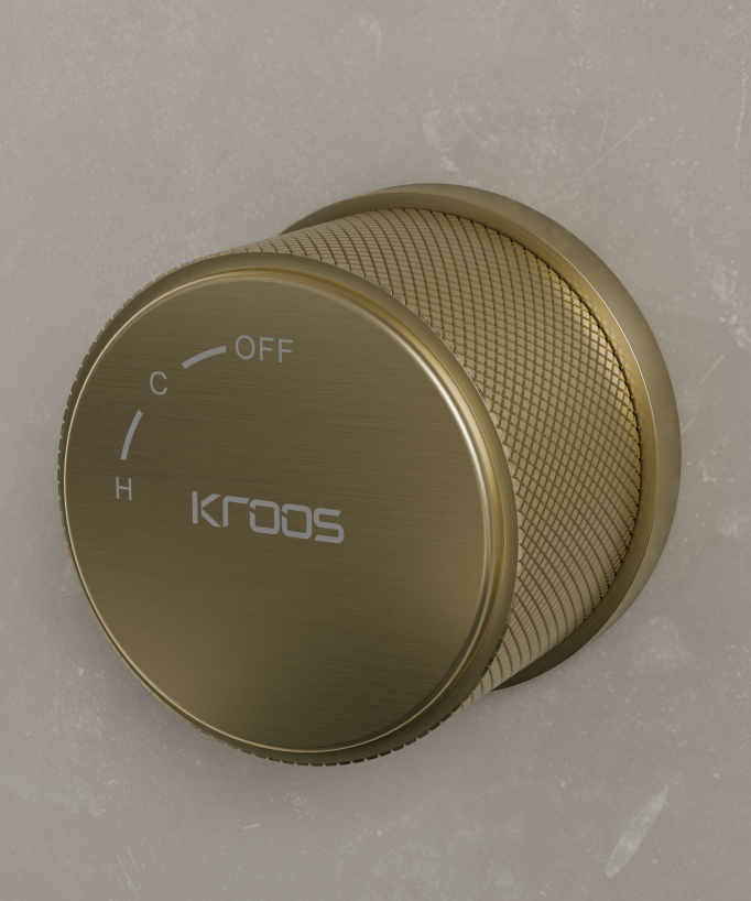 Miscelatore lavabo monocolonna senza regolazione portata Dorato spazzolato - Leros