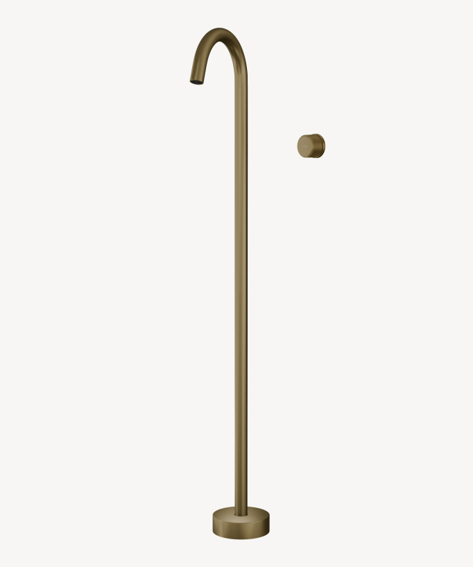 Miscelatore lavabo monocolonna senza regolazione portata Dorato spazzolato - Leros